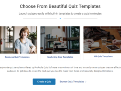 Screenshot of ProProfs Quiz Maker