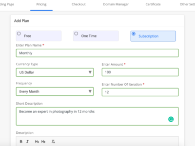 Screenshot of FreshLMS