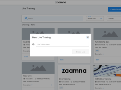 Screenshot of Zaamna LMS