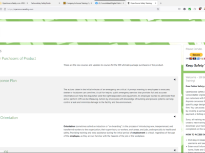 Screenshot of Open Source Safety Training HSE