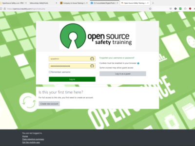 Screenshot of Open Source Safety Training HSE