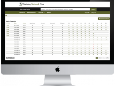 Screenshot of Training Network