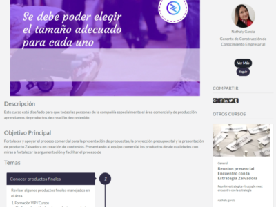 Screenshot of Zalvadora LMS LXP