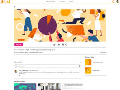 Screenshot of Thirst Learning Platform