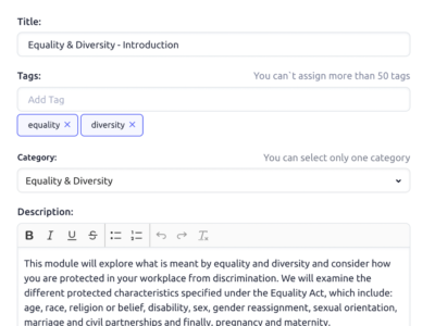 Screenshot of My Learning Hub