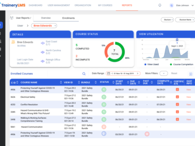 Screenshot of TraineryLMS