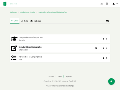 Screenshot of elearnie