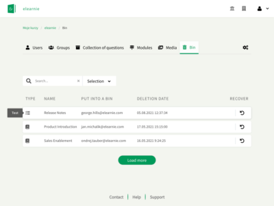 Screenshot of elearnie