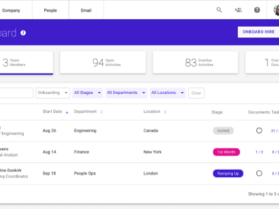 Screenshot of Kallidus Sapling HRIS