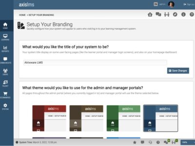 Screenshot of Axis LMS