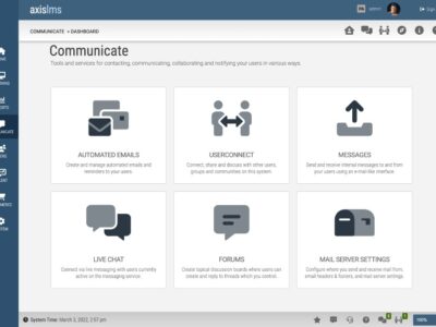 Screenshot of Axis LMS