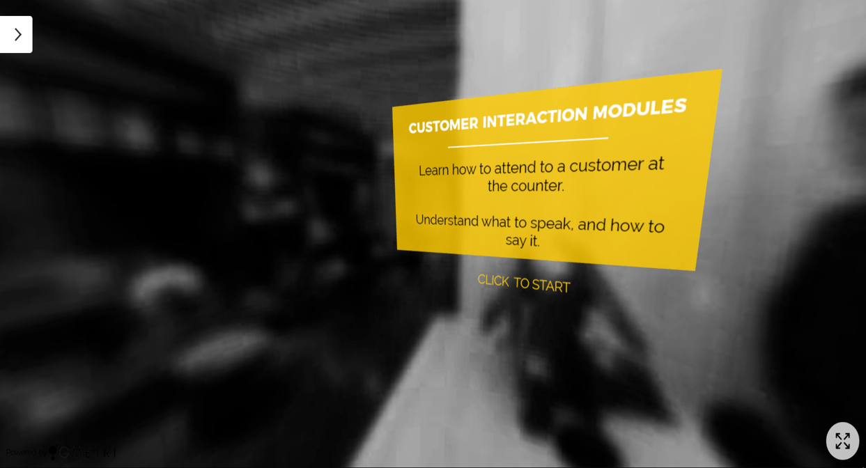 Customer interaction VR course example
