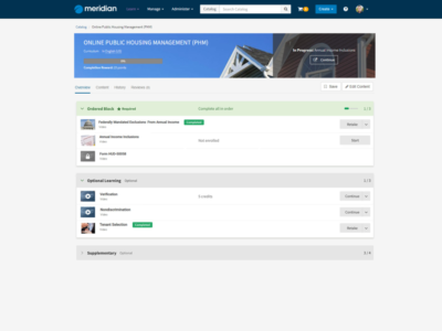 Screenshot of Meridian LMS™