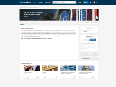 Screenshot of Meridian LMS™