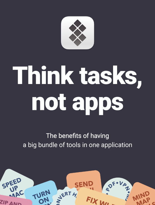 Lanzamiento del libro electrónico: Piense en tareas, no en aplicaciones: los beneficios de tener un gran paquete de herramientas en una sola aplicación