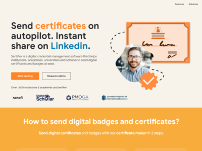 Screenshot of Sertifier INC