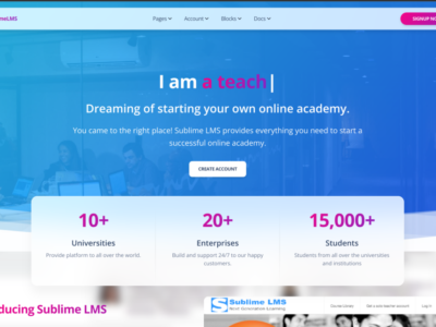 Screenshot of Sublime LMS