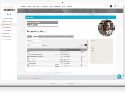 Screenshot of The Brainier LMS