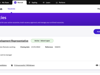 Screenshot of Kallidus Recruit