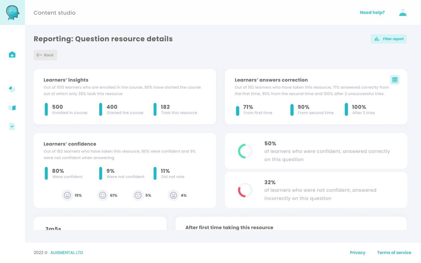 Some data can also help you understand how your learners interact with content.