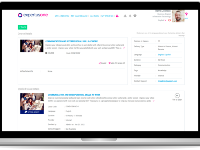 Screenshot of ExpertusONE: LMS