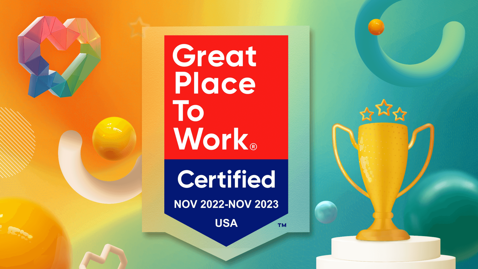 SweetRush Officially Recognized As A Great Place To Work®