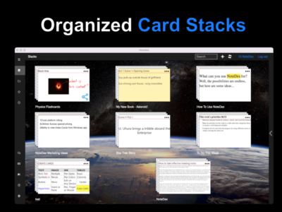 Screenshot of NoteDex