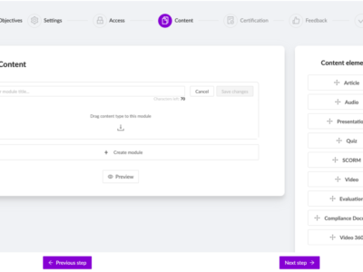 Screenshot of Create LMS & LXP