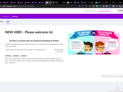Screenshot of Create LMS & LXP