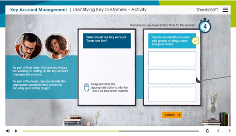 Quick-check activities to gauge how well concepts have been absorbed and use of gamified activities with simple elements such as a timer to maintain a sense of challenge and accomplishment once done.