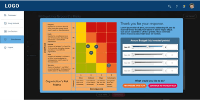 Complex simulation matrix, highlighted with practical impact and outcomes for the business. ​