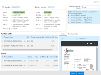 Screenshot of SutiProcure