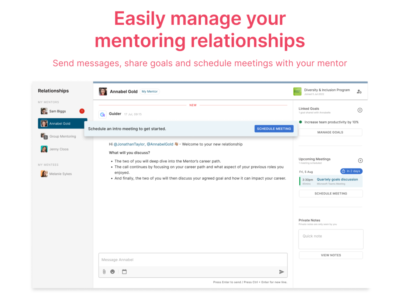 Screenshot of Guider Mentoring