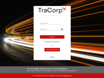Screenshot of TraCorp LMS