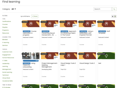 Screenshot of Totara Learn