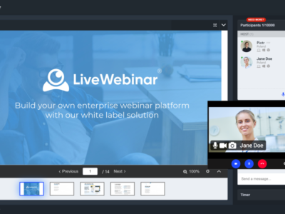 Screenshot of LiveWebinar