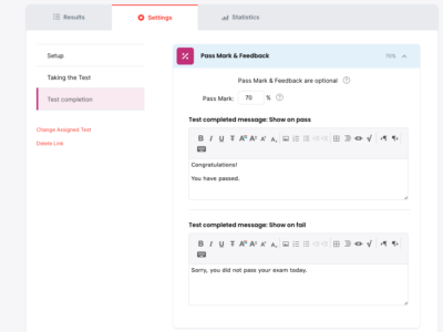 Screenshot of ClassMarker