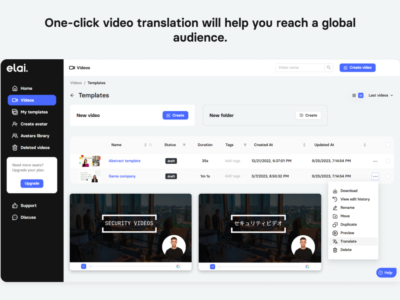 Screenshot of Elai.io