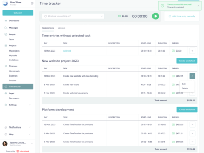 Screenshot of TalentDesk