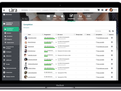 Screenshot of Lära LMS