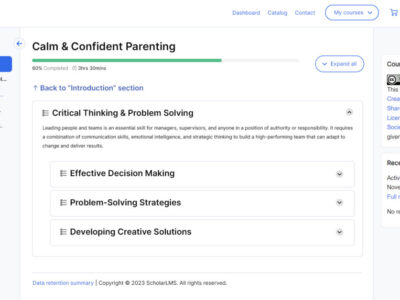 Screenshot of ScholarLMS