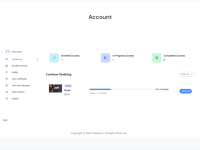 Screenshot of Masteriyo