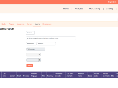 Screenshot of EffectusLMS
