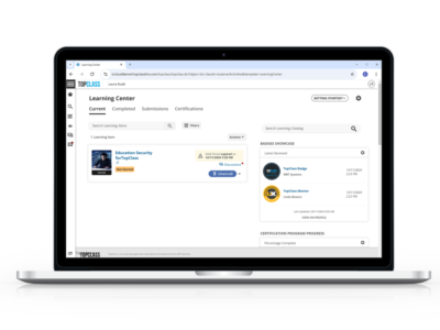 Screenshot of TopClass LMS