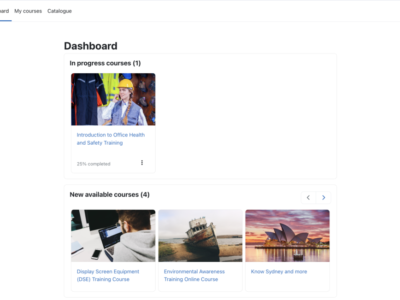 Screenshot of Moodle
