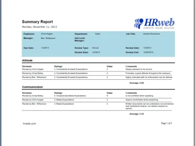 Screenshot of HRweb