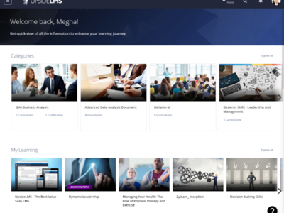 Screenshot of UpsideLMS