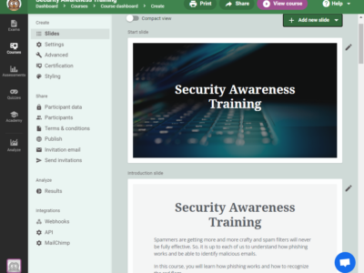 Screenshot of Easy LMS