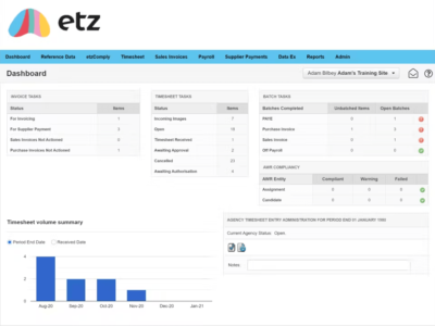 Screenshot of ETZ Payments