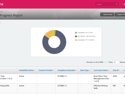 Screenshot of UpsideLMS